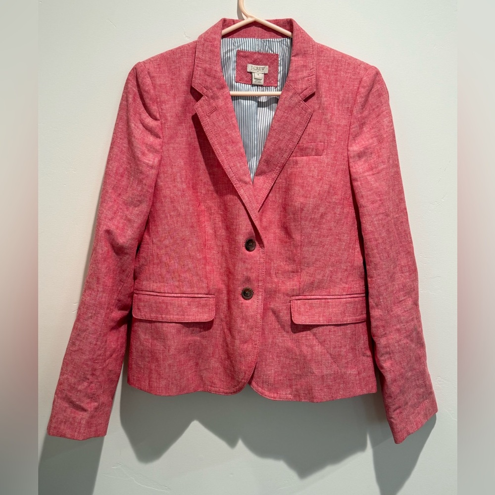 J Crew schoolboy blazer jacket linen blend size 10